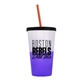 a frost-to-violet cup & black lid & translucent orange straw 22 oz cool color change sport sipper