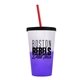 a frost-to-violet cup & black lid & translucent red straw 22 oz cool color change sport sipper