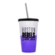 a frost-to-violet cup & black lid & translucent smoke straw 22 oz cool color change sport sipper