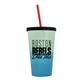 a green-to-blue cup & black lid & translucent red straw 22 oz cool color change sport sipper