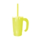 aerial view a neon yellow beer stein & yellow straw 20 oz stackable beer stein / straw / lid set, image 1 of 2
