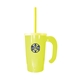 aerial view a neon yellow beer stein & yellow straw 20 oz stackable beer stein / straw / lid set, image 2 of 2
