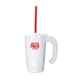 aerial view a white beer stein & red straw 20 oz stackable beer stein / straw / lid set, image 2 of 2