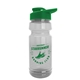 a green lid & clear bottle the trainer - 24 oz transparent water bottle with drink - thru lid