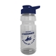 a navy blue lid & clear bottle the trainer - 24 oz transparent water bottle with drink - thru lid