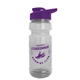 a violet lid & clear bottle the trainer - 24 oz transparent water bottle with drink - thru lid