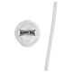 a white silicone straw w / case