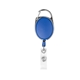 aerial view a royal blue retractable badge holder with carabiner, image 1 of 2