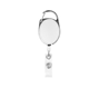 aerial view a white retractable badge holder with carabiner, image 1 of 2