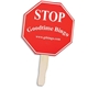 aerial view a group of stop sign shape hand fan, image 2 of 2