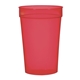 aerial view a transparent red 17 oz translucent stadium cup, image 1 of 2