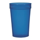 aerial view a transparent blue 17 oz translucent stadium cup, image 1 of 2