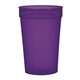 aerial view a transparent purple 17 oz translucent stadium cup, image 1 of 2