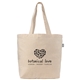 aerial view a natural budget shopper tote - 5 oz recycled cotton blend, image 1 of 4
