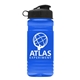 a transparent blue bottle & black lid groove 20 oz tritan(tm) sports bottle with flip lid