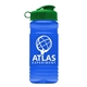 a transparent blue bottle & green lid groove 20 oz tritan(tm) sports bottle with flip lid