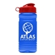 a transparent blue bottle & red lid groove 20 oz tritan(tm) sports bottle with flip lid