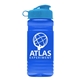 a transparent blue bottle & cyan lid groove 20 oz tritan(tm) sports bottle with flip lid