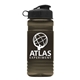 a transparent smoke bottle & black lid groove 20 oz tritan(tm) sports bottle with flip lid