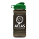 a transparent smoke bottle & green lid groove 20 oz tritan(tm) sports bottle with flip lid