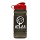 a transparent smoke bottle & red lid groove 20 oz tritan(tm) sports bottle with flip lid