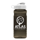 aerial view a transparent smoke bottle & white lid groove 20 oz tritan(tm) sports bottle with flip lid, image 1 of 2
