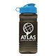 a transparent smoke bottle & cyan lid groove 20 oz tritan(tm) sports bottle with flip lid