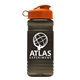 a transparent smoke bottle & orange lid groove 20 oz tritan(tm) sports bottle with flip lid