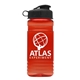 a transparent red bottle & black lid groove 20 oz tritan(tm) sports bottle with flip lid