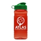 a transparent red bottle & green lid groove 20 oz tritan(tm) sports bottle with flip lid
