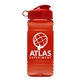 a transparent red bottle & red lid groove 20 oz tritan(tm) sports bottle with flip lid