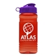 a transparent red bottle & violet lid groove 20 oz tritan(tm) sports bottle with flip lid