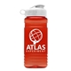 aerial view a transparent red bottle & white lid groove 20 oz tritan(tm) sports bottle with flip lid, image 1 of 2
