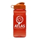 a transparent red bottle & orange lid groove 20 oz tritan(tm) sports bottle with flip lid