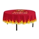 a custom 5- ft. round full bleed table cover with 15 overhang without seam