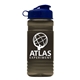 a transparent smoke bottle & reflexblue lid groove 20 oz tritan(tm) sports bottle with flip lid