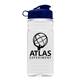 aerial view a clear bottle & reflexblue lid groove 20 oz tritan(tm) sports bottle with flip lid, image 1 of 2