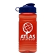 a transparent red bottle & reflexblue lid groove 20 oz tritan(tm) sports bottle with flip lid