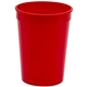 a red 12 oz custom smooth plastic stadium cup