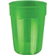 a translusent green 22 oz squat fluted plastic stadium cup