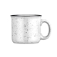 aerial view a white big sur 15 oz ceramic speckled campfire mug, image 1 of 2