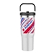 aerial view a white tahoe 30 oz vacuum tumbler, image 1 of 2