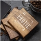 a group of acacia wood coaster 4 piece set
