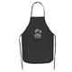 aerial view a black 10 oz cotton apron, image 1 of 2