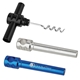 a group of anodized aluminum wine / champagne corkscrew opener