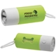 a green light up waste bag dispenser