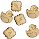 a group of wood lapel pins 3/4 w x 3/4 h
