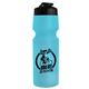 aerial view a black lid & translucent light blue bottle the venture bike bottles - 24 oz sport bottles with usa flip lid, image 1 of 2