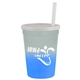 a frost to blue cup & translucent frost lid 12 oz cool color change sport sipper