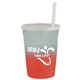a frost to red cup & translucent frost lid 12 oz cool color change sport sipper